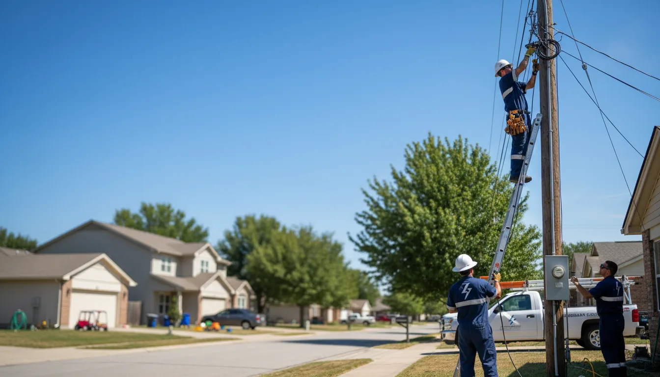 Residential electrician providing installation services in Bartlett, KS